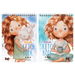 Скетчбук для акварели 20л., А5 BG "Внутреннее тепло", на гребне, 180г/м2 