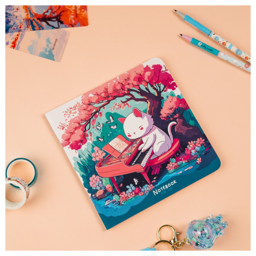 Записная книжка 170*170мм 40л. на скрепке MESHU "Cat`s symphonie", 80г/м2
