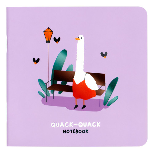 Записная книжка 170*170мм 40л. на скрепке MESHU "Quack-Quack", блок без линовки, 80г/м2 