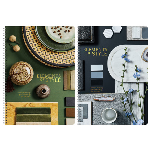 Тетрадь 80л., А4, клетка на гребне GreenwichLine "Stylish details", 70г/м2 