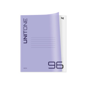 Тетрадь 96л., А5, клетка BG "UniTone. Neon", пластиковая обложка, неон сиреневый